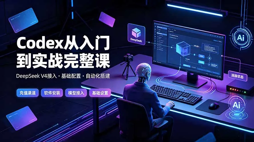 Codex从入门到实战完整课｜充值·安装·接入DeepSeek，记忆·插件·Skill·CLI·MCP全拆解-资源分享