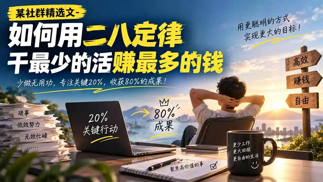 某社群精选文-如何用二八定律干最少的活赚最多的钱-资源分享