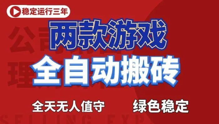 海外游戏全自动搬砖，日入1k+，全天无人值守，绿色稳定！【揭秘】-资源分享