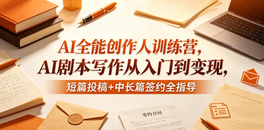 AI全能创作人训练营，AI剧本写作从入门到变现，短篇投稿+中长篇签约全指导-资源分享