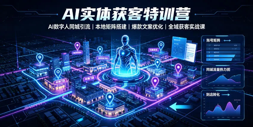 AI实体获客特训营：数字人引流+矩阵搭建实战课 - 轻创方舟-资源分享