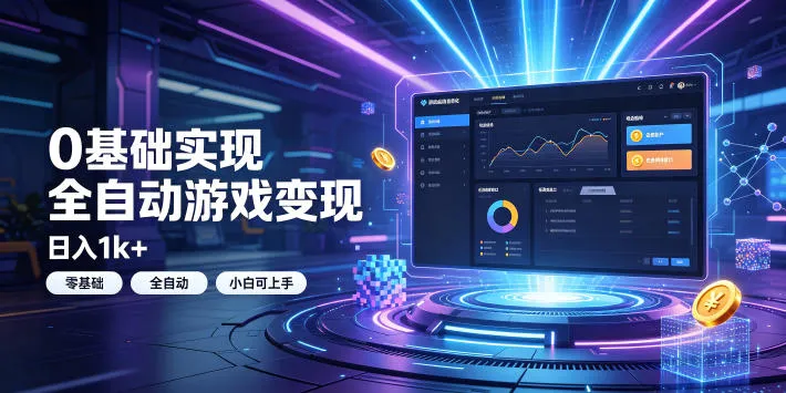 0基础实现全自动游戏变现，日入1k+，小白直接上手搞钱！【揭秘】-资源分享