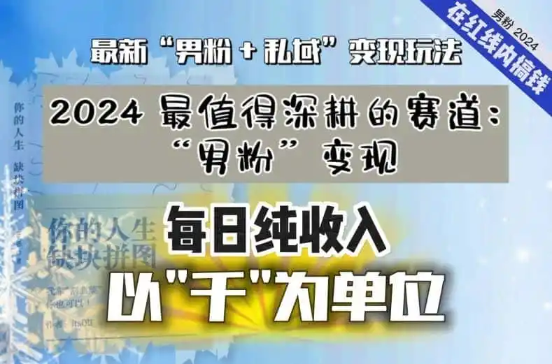 【私域流量最值钱】把“男粉”流量打到手，你便有无数种方法可以轻松变现，每日纯收入以“千”为单位-资源分享