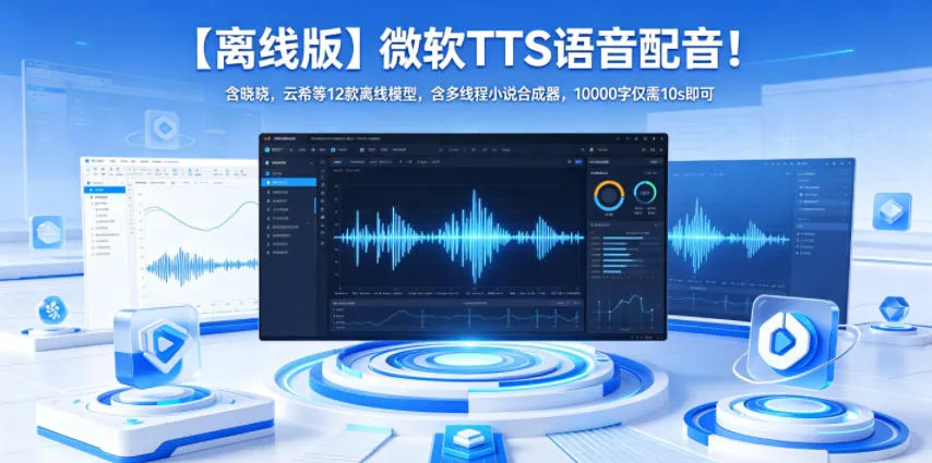 【离线版】微软TTS语音配音！含晓晓，云希等12款离线模型，含多线程小说合成器，10000字仅需10s即可-资源分享