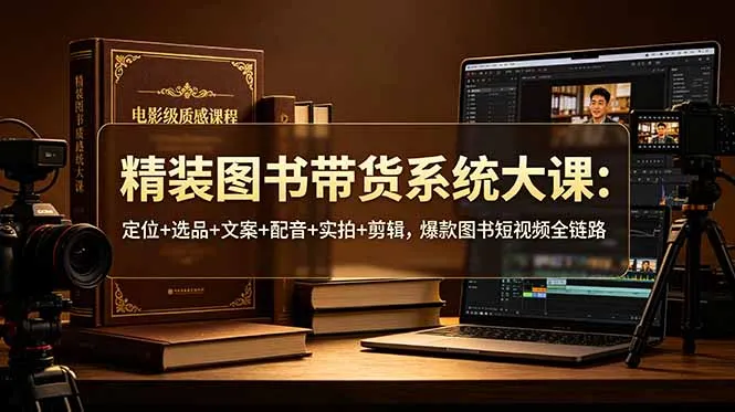 精装图书带货系统大课：定位+选品+文案+配音+实拍+剪辑，爆款图书短视频全链路-资源分享