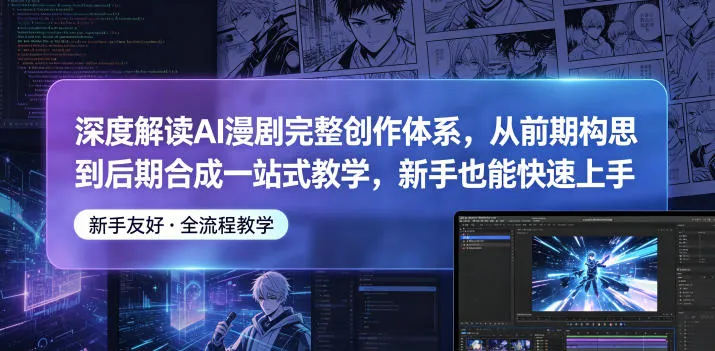 深度解读AI漫剧完整创作体系，从前期构思到后期合成一站式教学，新手也能快速上手-资源分享