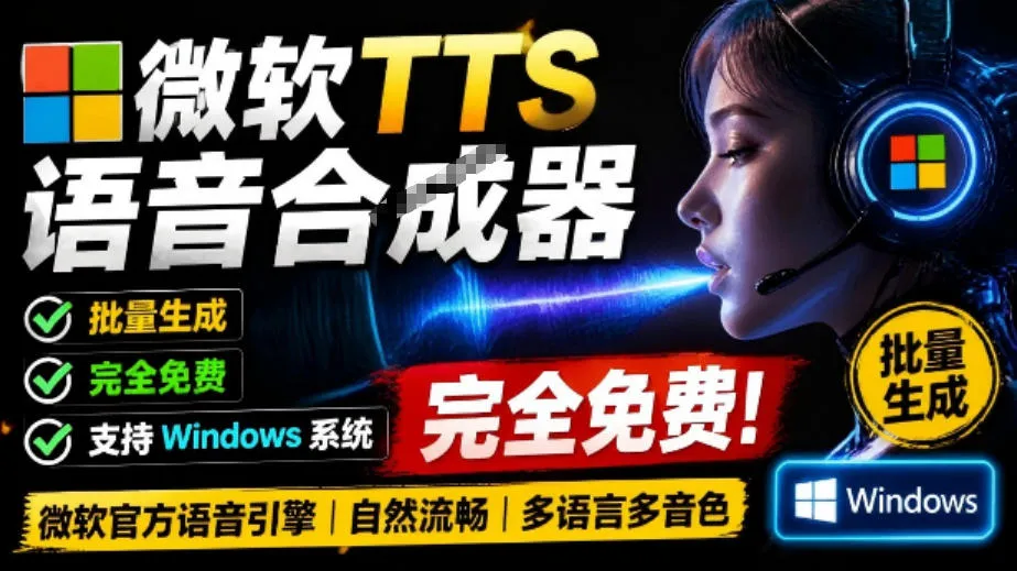 微软TTS免费语音配音生成器 - 多语音多音色Windows TTS工具 - 轻创方舟-资源分享