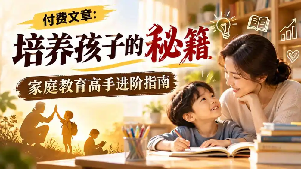 付费文章：培养孩子的秘籍，家庭教育高手进阶指南-资源分享
