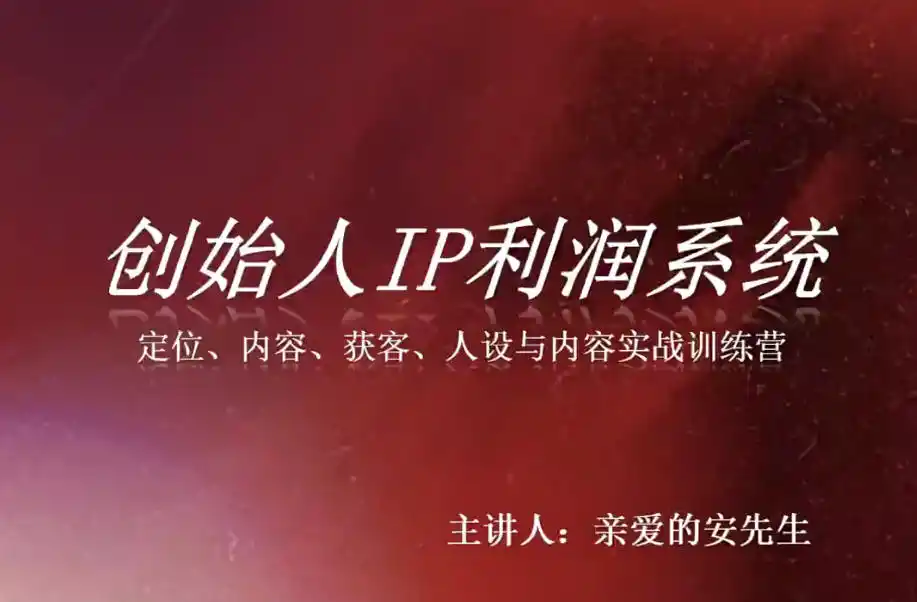 创始人IP利润系统8月训练营，定位、内容、获客、人设与内容实战训练营-资源分享