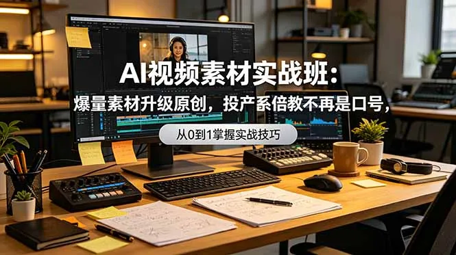AI视频素材实战班：爆量素材升级原创，投产翻倍不再是口号，0-1系统教学实战落地-资源分享