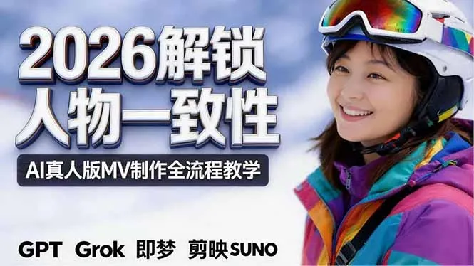 2026独创解锁人物一致性：AI真人版MV制作，不讲空话，不拼概念，全流程实操-资源分享