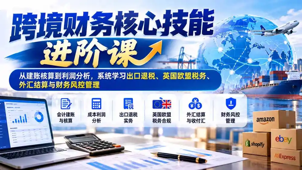 跨境财务核心技能进阶课：从建账核算到利润分析，系统学习出口退税、英国欧盟税务、外汇结算与财务风控管理-资源分享