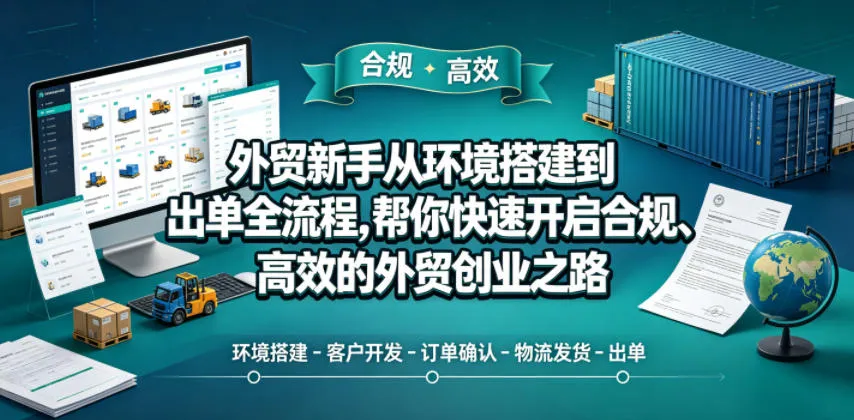 外贸新手从环境搭建到出单全流程，帮你快速开启合规、高效的外贸创业之路-资源分享