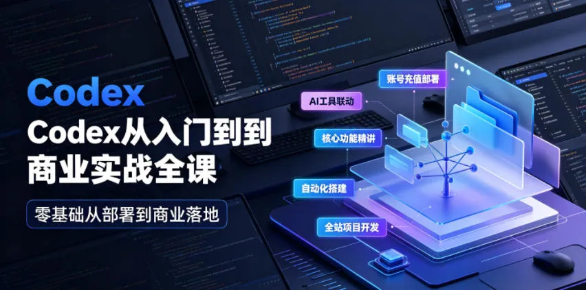 Codex从入门到商业实战全课｜账号充值部署、AI工具联动、核心功能精讲、自动化搭建、全站项目开发零基础教程-资源分享