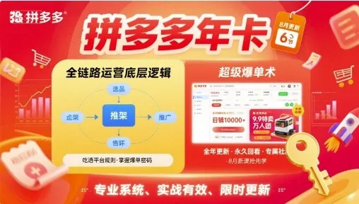 拼多多年卡，拼多多全链路运营底层逻辑，超级爆单术【更新26年6月】-资源分享