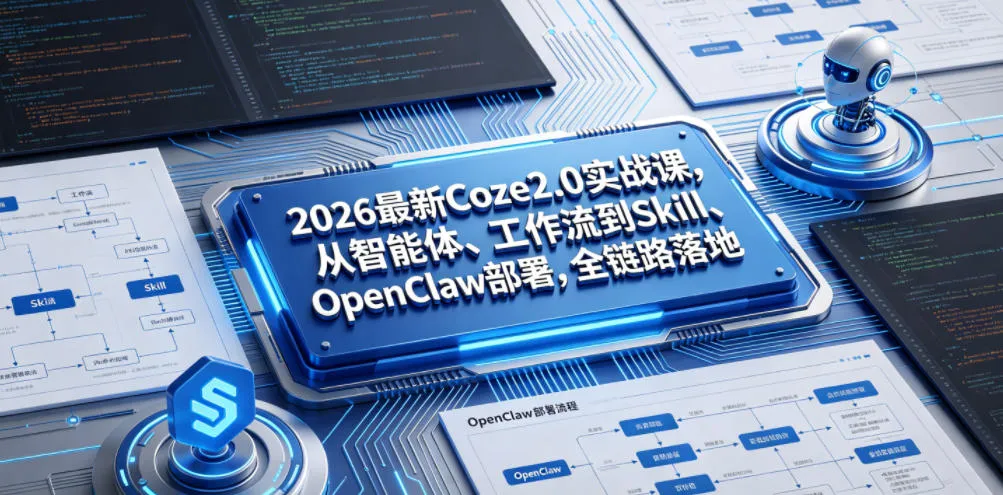 2026最新Coze2.0实战课，从智能体、工作流到Skill、OpenClaw部署，全链路落地-资源分享