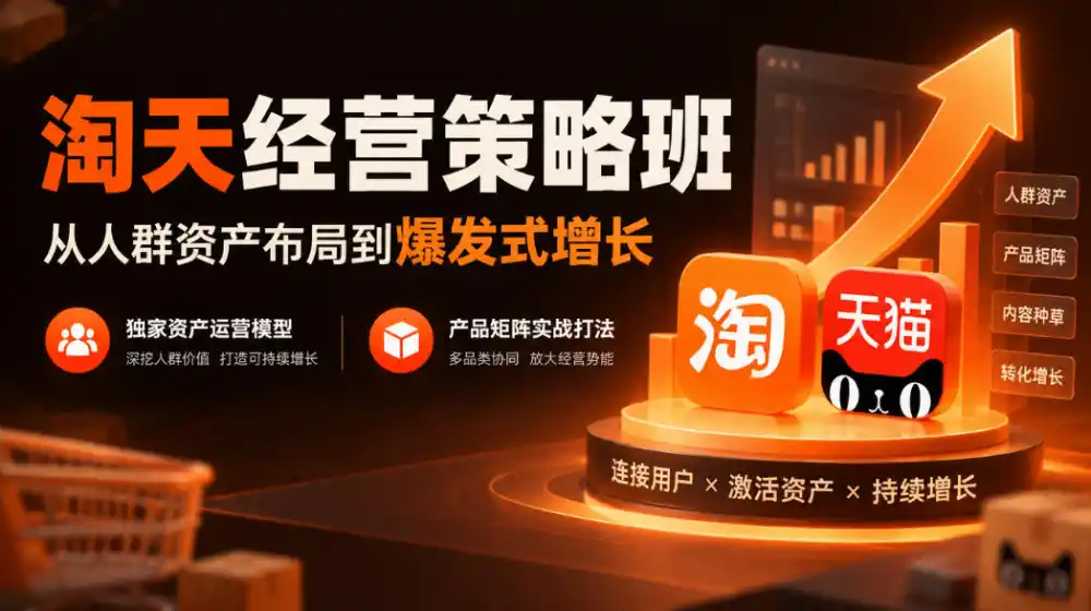 淘天经营策略班，从人群资产布局到爆发式增长，独家资产运营模型，产品矩阵实战打法(更新1019)-资源分享