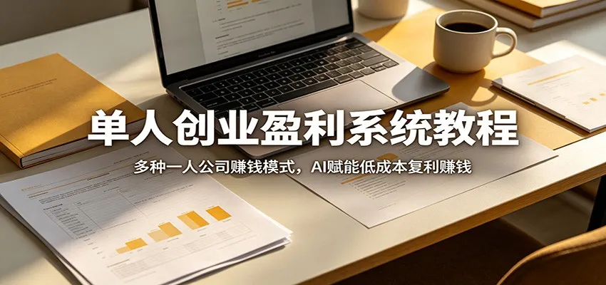 单人创业盈利系统教程：多种一人公司赚钱模式，AI赋能低成本复利赚钱-资源分享
