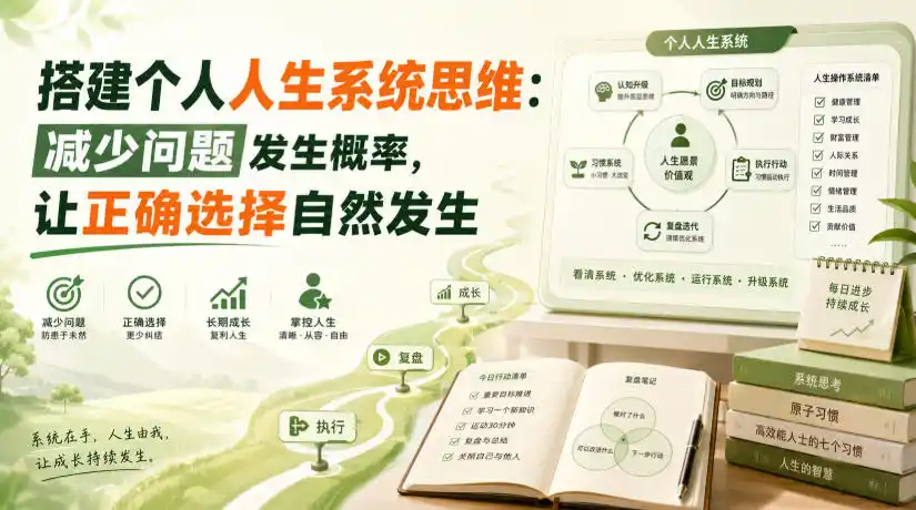 付费文章：搭建个人人生系统思维：减少问题发生概率，让正确选择自然发生-资源分享