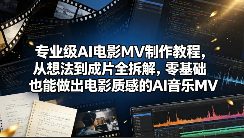 专业级AI电影MV制作教程，从想法到成片全拆解，零基础也能做出电影质感的AI音乐MV-资源分享