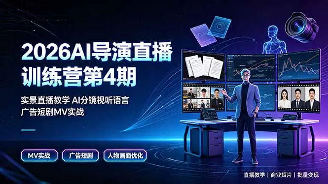 AI导演直播训练营：分镜视听语言实战，解决画面崩坏问题 - 轻创方舟-资源分享