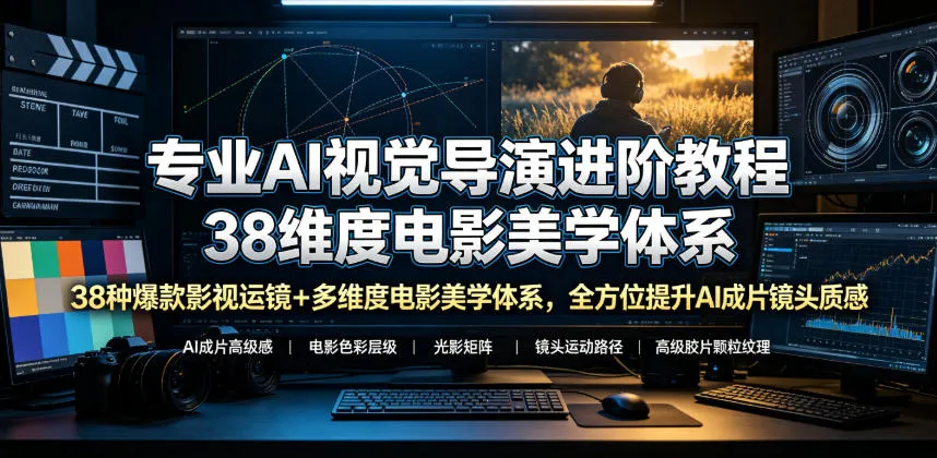 AI视觉导演进阶教程：38种影视运镜提升电影质感 | 轻创方舟-资源分享