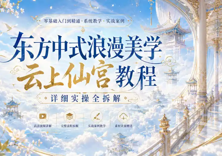 东方中式浪漫美学云上仙宫教程，详细实操全拆解-资源分享