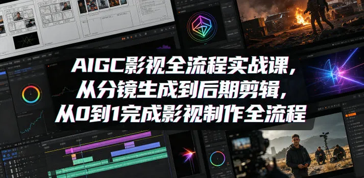AIGC影视全流程实战课，从分镜生成到后期剪辑，从0到1完成影视制作全流程-资源分享