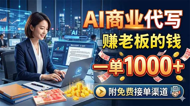 AI商业代写，赚老板的钱，一单1000+，附免费接单渠道-资源分享