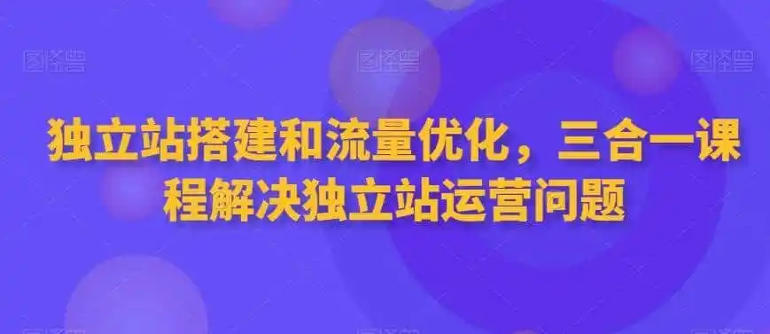 独立站搭建和流量优化，三合一课程解决独立站运营问题-资源分享