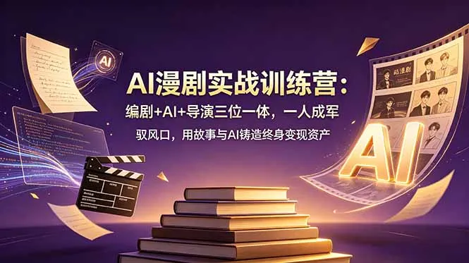 AI漫剧实战训练营：编剧+AI+导演三位一体，一人成军 驭风口，用故事与AI铸造终身变现资产-资源分享