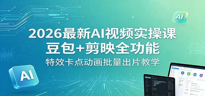 AI视频制作课程：豆包+剪映特效卡点动画教学 - 轻创方舟-资源分享