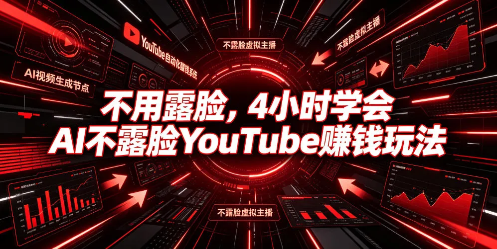 不用露脸，4小时学会AI不露脸YouTube賺钱玩法【原创双语字幕】-资源分享