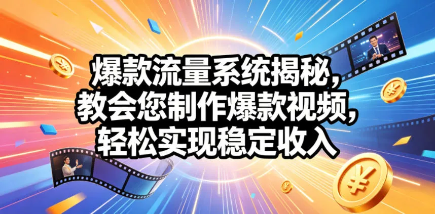 爆款流量系统：病毒视频制作与稳定收入 - 轻创方舟-资源分享