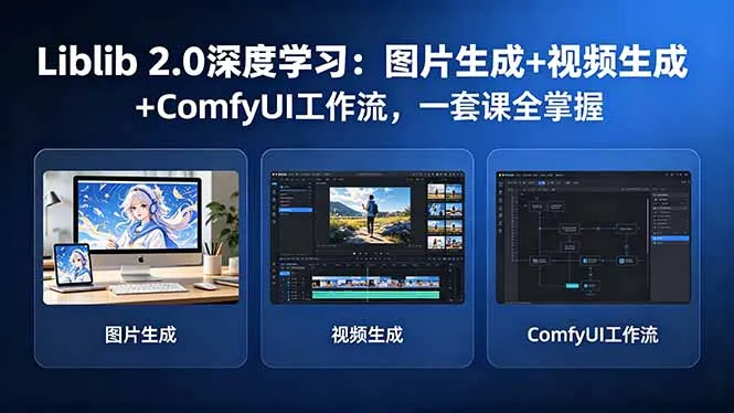Liblib 2.0深度学习：图片生成+视频生成+ComfyUI工作流，一套课全掌握-资源分享