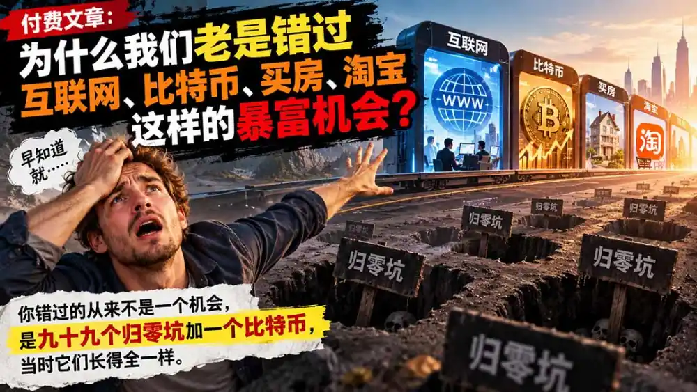 付费文章：为什么我们老是错过互联网、比特币、买 房、淘宝这样的暴富机会？-资源分享