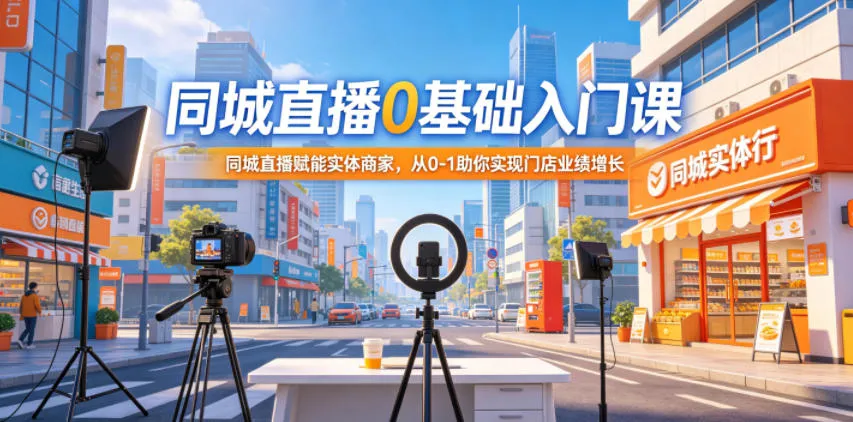 同城直播0基础入门课，同城直播赋能实体商家，从0-1助你实现门店业绩增长-资源分享