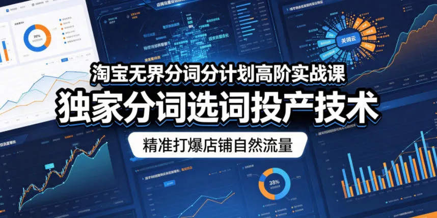 淘宝无界分词分计划高阶实战课，独家分词选词投产技术，精准打爆店铺自然流量-资源分享