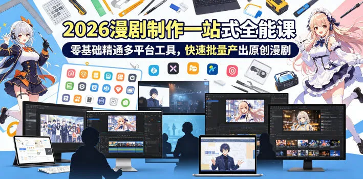 2026 AI漫剧制作一站式全能课，零基础精通多平台工具，快速批量产出原创漫剧-资源分享