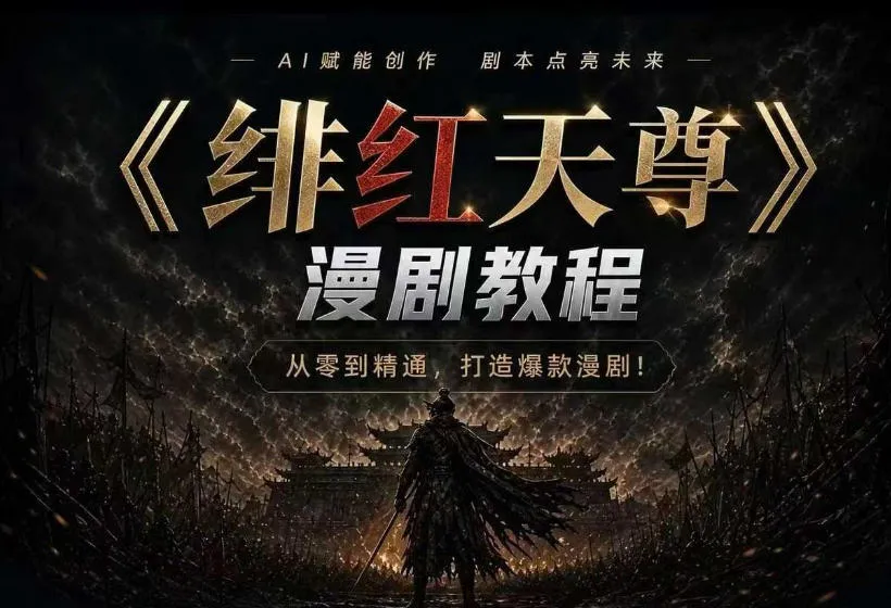 绯红天尊AI漫剧系统教程｜从零入门到精通，工具运用+剧本创作+爆款逻辑+提示词素材+镜头剪辑，全套爆款漫剧落地实战课-资源分享