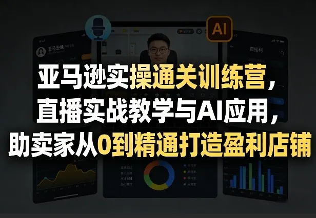 亚马逊实操通关训练营，直播实战教学与AI应用，助卖家从0到精通打造盈利店铺(更新5月8日)-资源分享