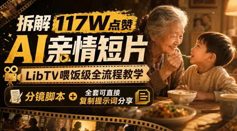 拆解117W点赞AI亲情短片，LibTV喂饭级全流程教学，分镜脚本+全套可直接复制提示词分享-资源分享