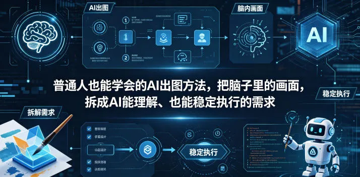 普通⼈也能学会的AI出图⽅法，把脑子里的画面，拆成AI能理解、也能稳定执行的需求【文档】-资源分享