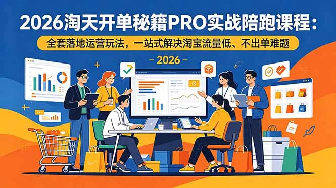 2026淘天开单秘籍PRO实战陪跑课程-更新：全套落地运营玩法，一站式解决淘宝流量低、不出单难题-资源分享