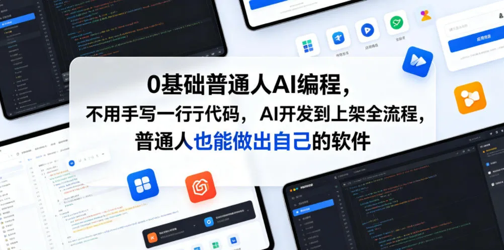 AI编程零基础：普通人不用写代码开发软件全流程 - 轻创方舟-资源分享