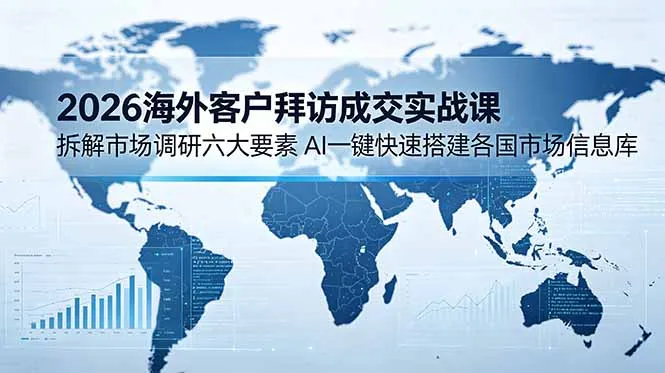 2026海外客户拜访成交实战课：拆解市场调研六大要素，AI一键快速搭建各国市场信息库-资源分享