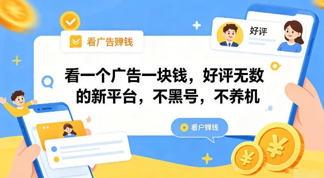 看一个广告一块钱，好评无数的新平台，不黑号，不养机【揭秘】-资源分享