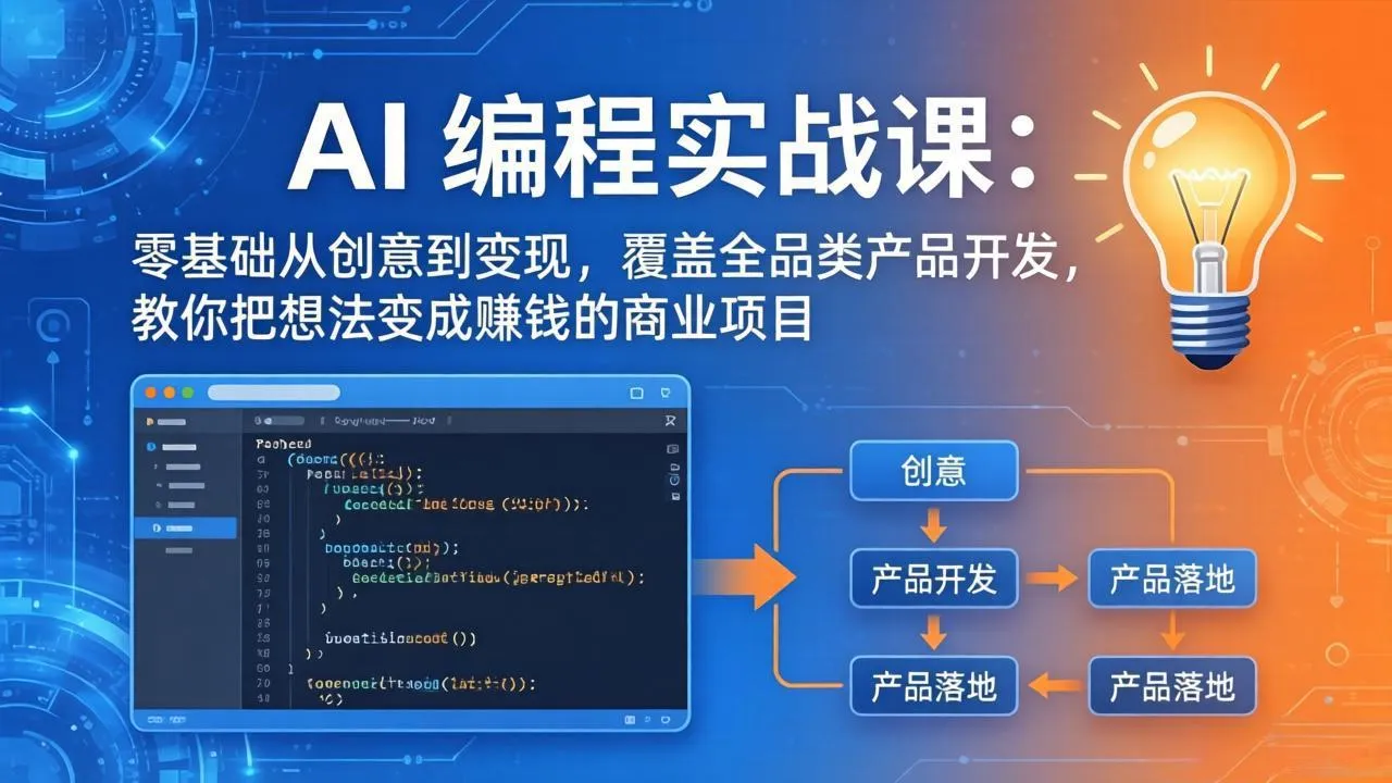 AI编程实战课-第三期-5月9更新：零基础从创意到变现，覆盖全品类产品开发，把想法变成赚钱项目-资源分享