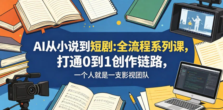 AI从小说到短剧全流程系列课，打通0到1创作链路，一个人就是一支影视团队-资源分享