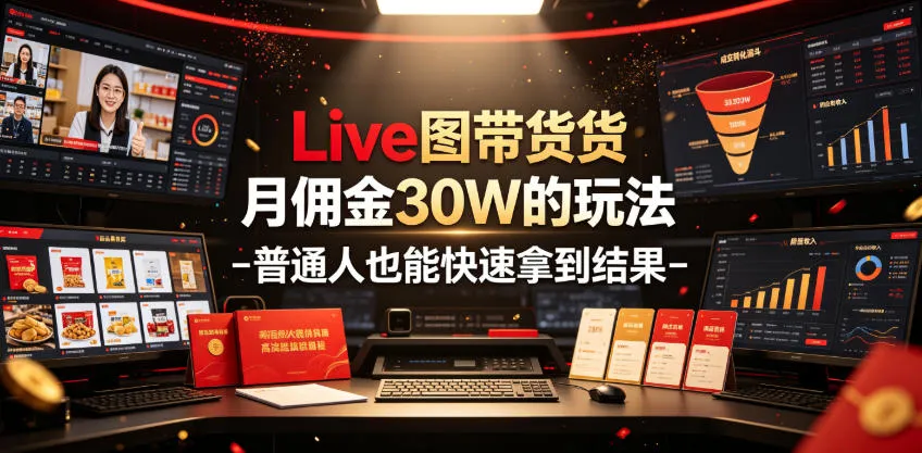 Live图带货月佣金30W的玩法-普通人也能快速拿到结果-资源分享